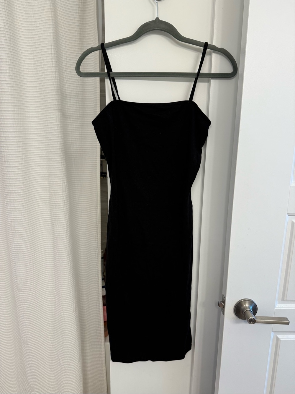 Topshop Black Spaghetti Strap Midi Dress